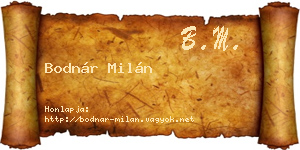 Bodnár Milán névjegykártya